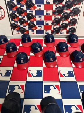 Boston Red Sox Checkerboard Set with Mini Cap Pieces